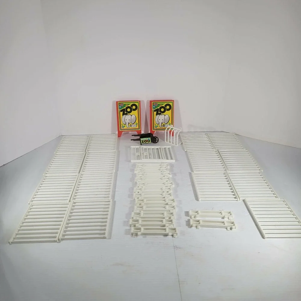 Playmobil Zoo Fence Entrance Lot Kids Bars Cages Geobra Vintage Wheelbarrow